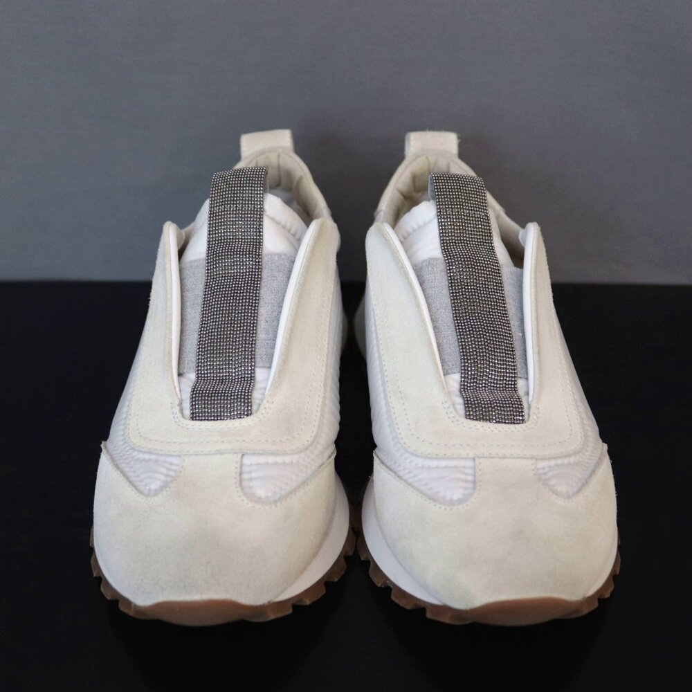BRUNELLO CUCINELLI 38 Monili Trim Lug Sole Slip-On Runner Sneakers - Picture 13 of 15